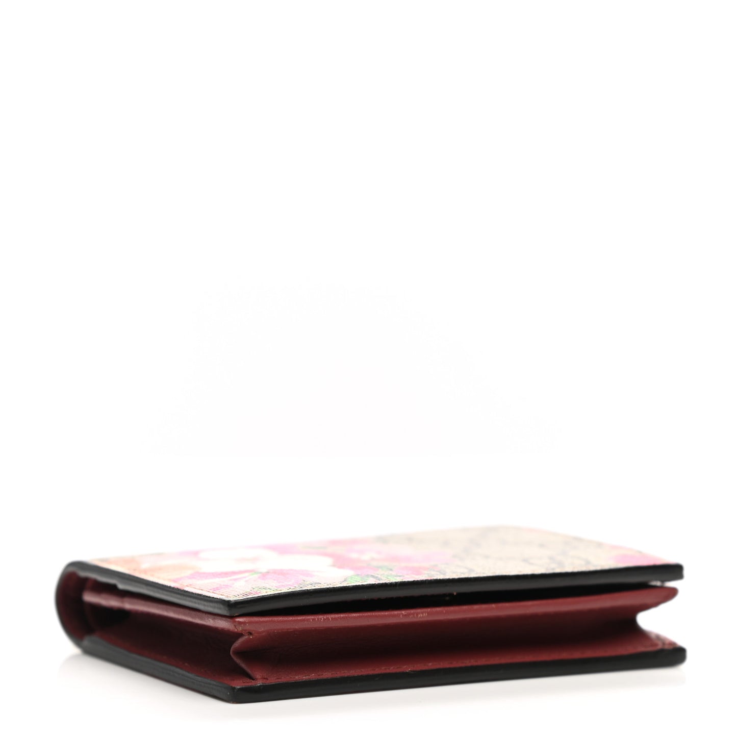 GG Supreme Monogram Blooms Card Case Beige Multicolor Dry Rose