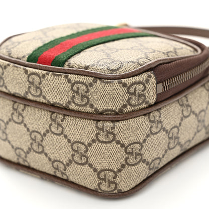 Gucci GG Supreme Monogram Web Mini Ophidia Double Zip Messenger Bag Beige New Acero 10 of 11