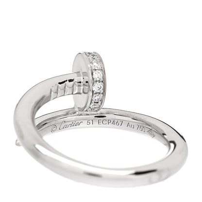Cartier 18K White Gold Diamond Juste Un Clou Ring 51 5.75 4 of 4
