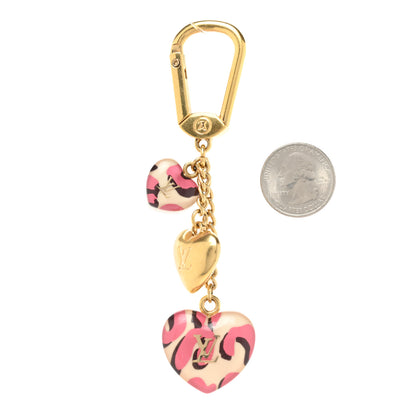 Louis Vuitton Leopard Heart Bag Charm Key Holder Blanc Corail 2 of 3