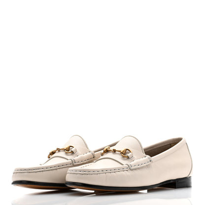 Gucci Lambskin Womens Brixton Horsebit Loafers 36 Mystic White 3 of 8