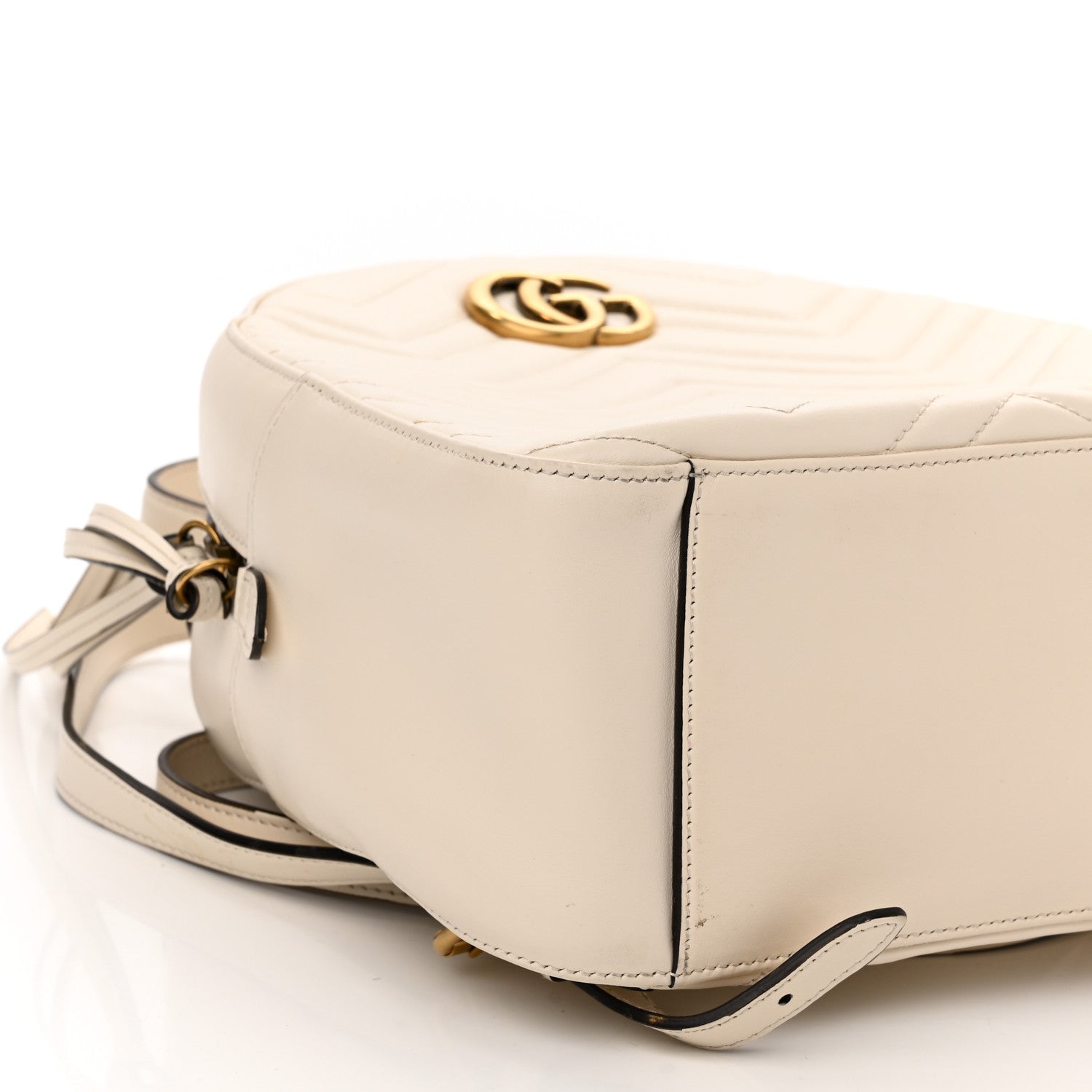 Gucci Calfskin Matelasse GG Marmont Dome Backpack White 7 of 11