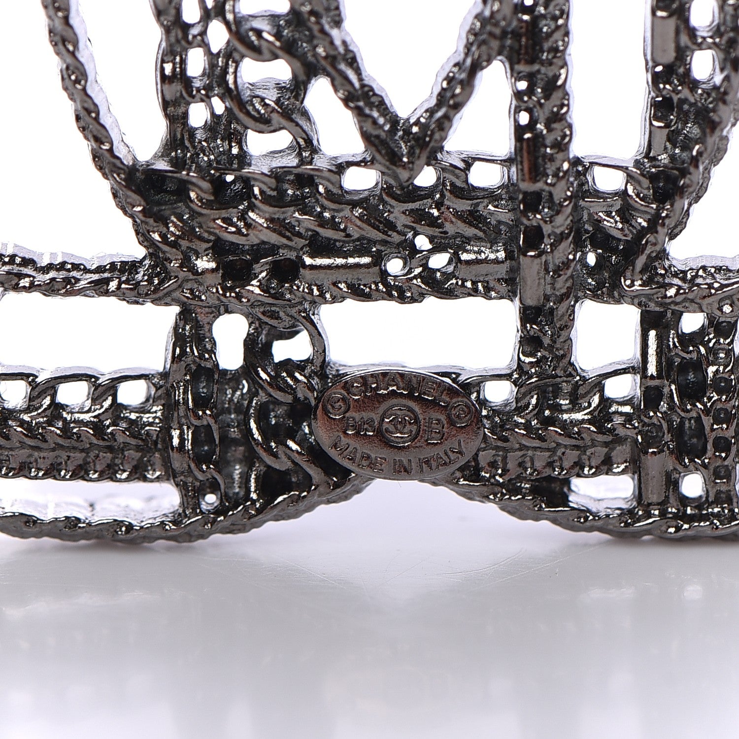Chanel Ruthenium Chain CC Brooch 4 of 5