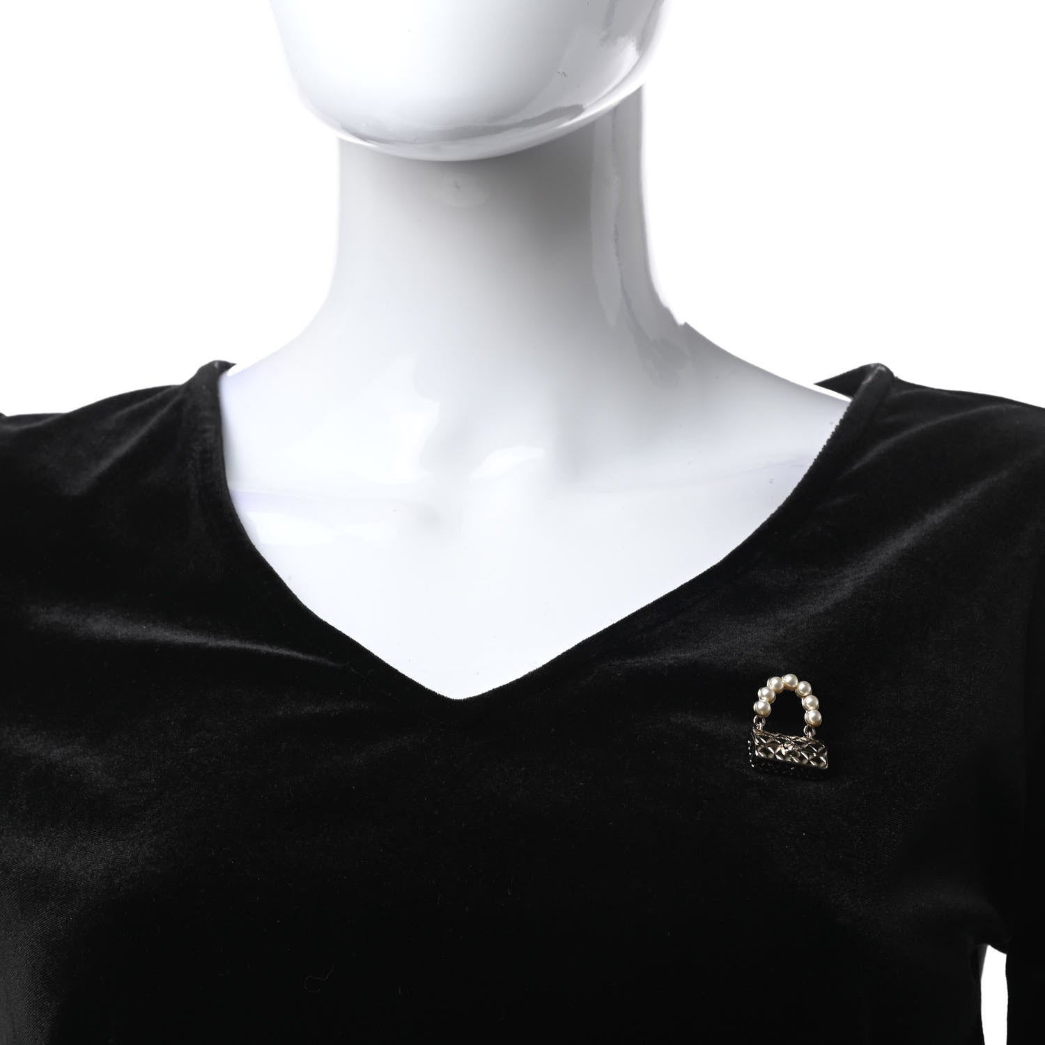 Chanel Pearl Quilted Flap Brooch Gold 2 of 5