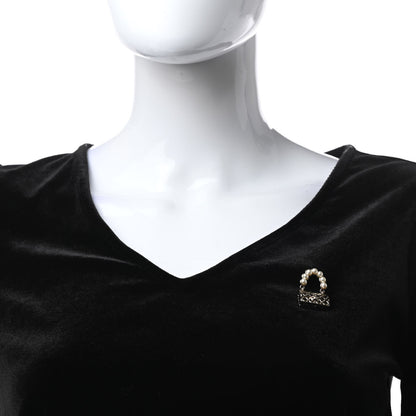 Chanel Pearl Quilted Flap Brooch Gold 2 of 5