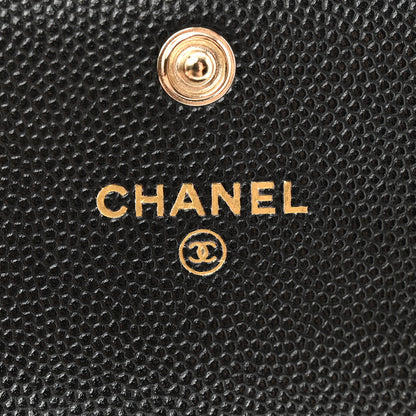 Chanel Caviar Quilted Crystal CC Flap Card Holder Black 6 of 9