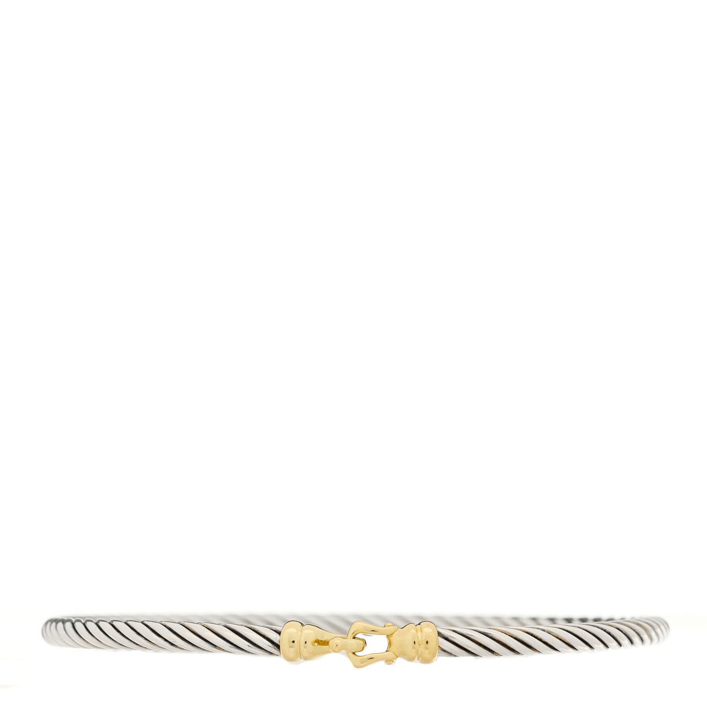 Sterling Silver 18k Yellow Gold 3mm Cable Buckle Bracelet