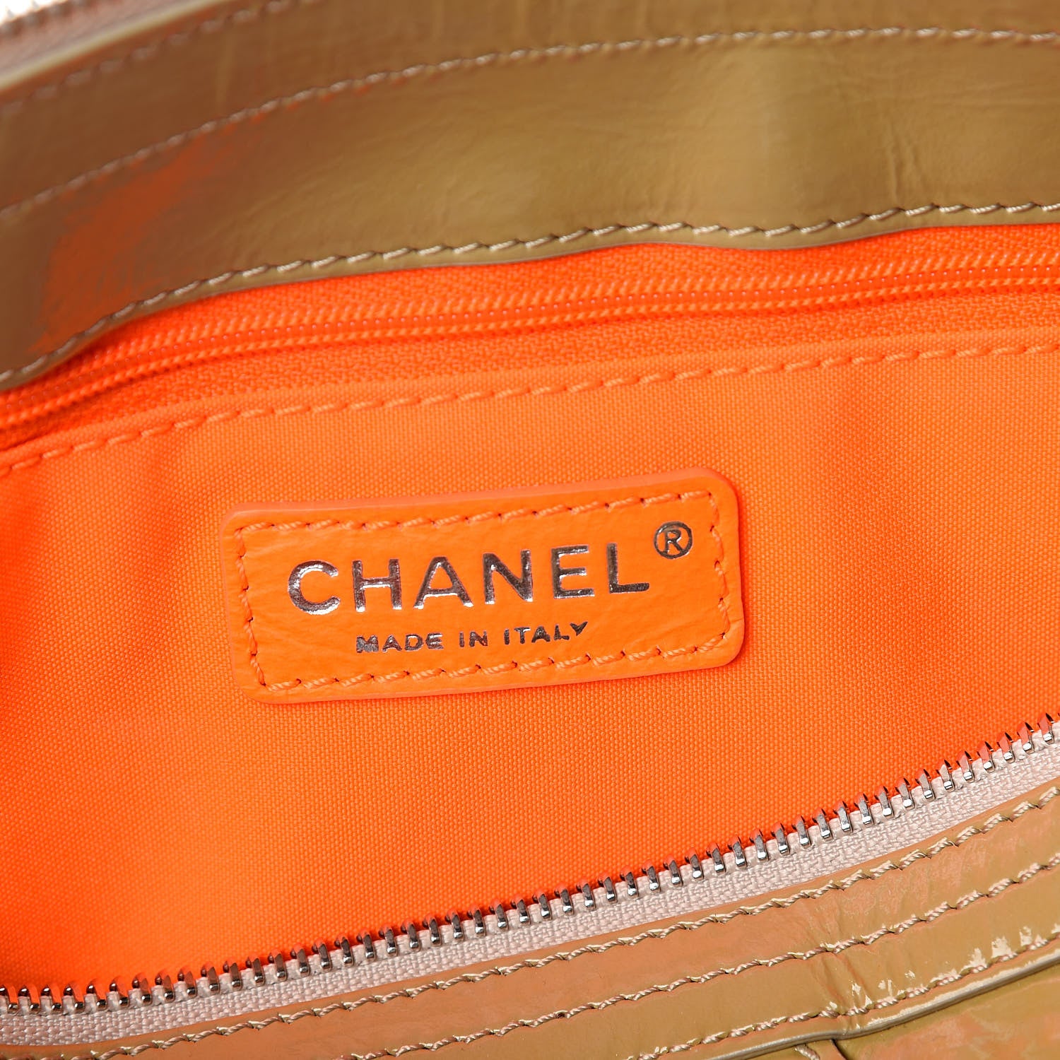 Chanel Patent Quilted Day Glo Flap Bag Beige 6 of 11
