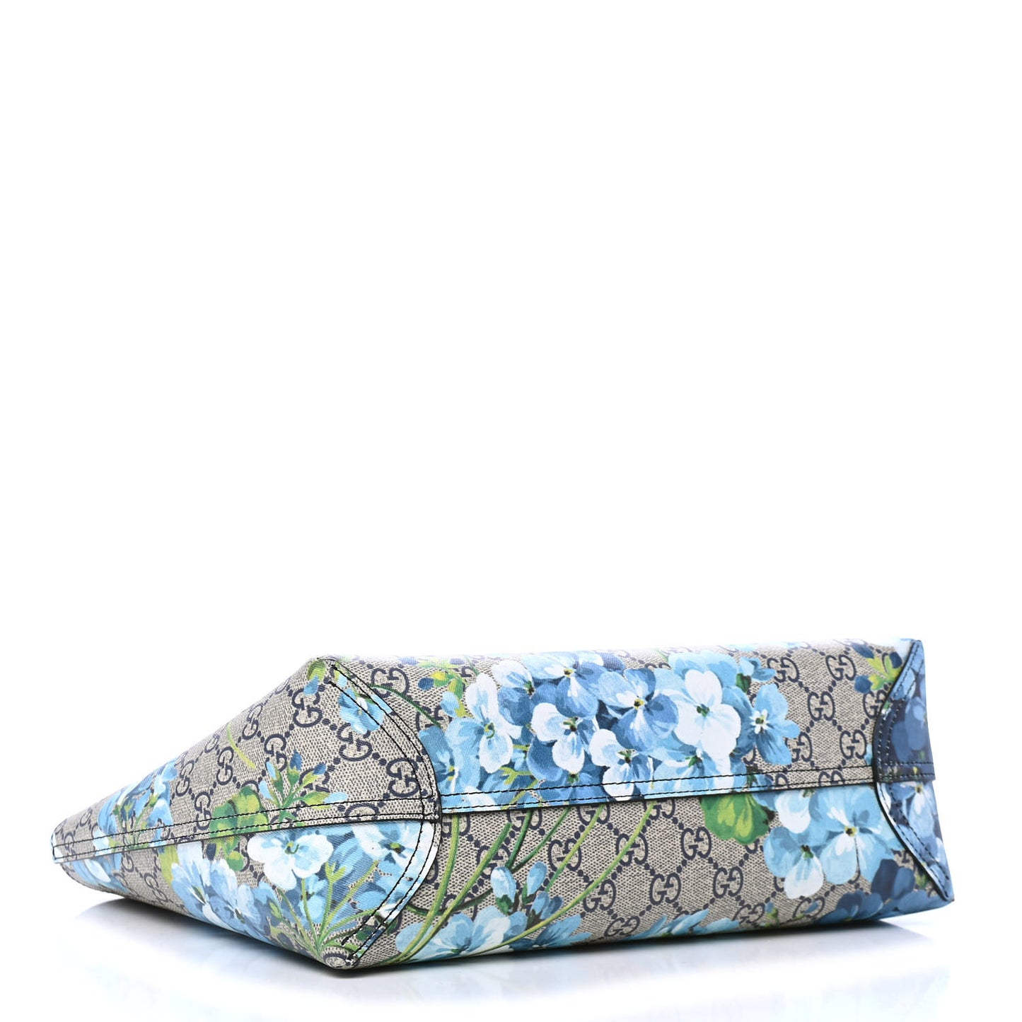 GG Supreme Monogram Blooms Small Reversible Tote Beige Blue Navy