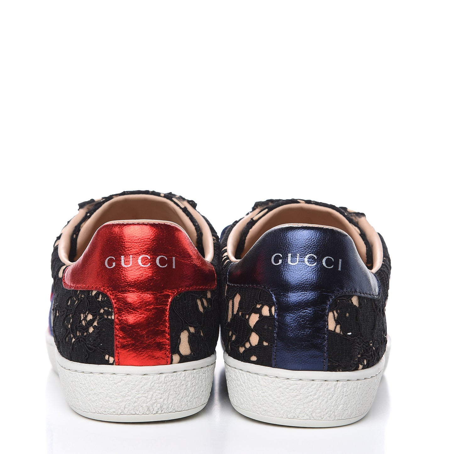 Lace Crystal Sylvie Web Flower Leaf Womens Ace Sneakers 34.5 Black Tan Beige