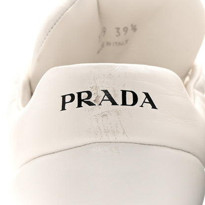 Prada Nappa Soft Metal Triangle Logo Padded Monolith 55mm Sneakers 39.5 White 9 of 20