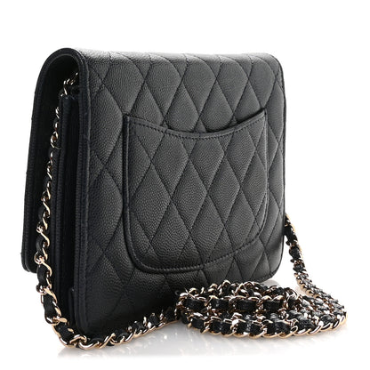 Chanel Caviar Quilted Wallet on Chain WOC Navy Blue 3 of 11