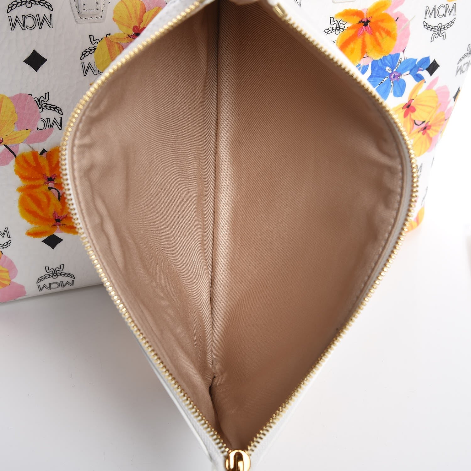 MCM Visetos Medium Anya Essential Floral Print Shopper Tote White 7 of 10