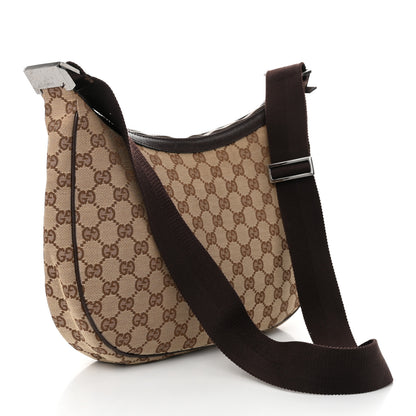 Gucci Monogram Medium Half Moon Hobo Dark Brown 3 of 11