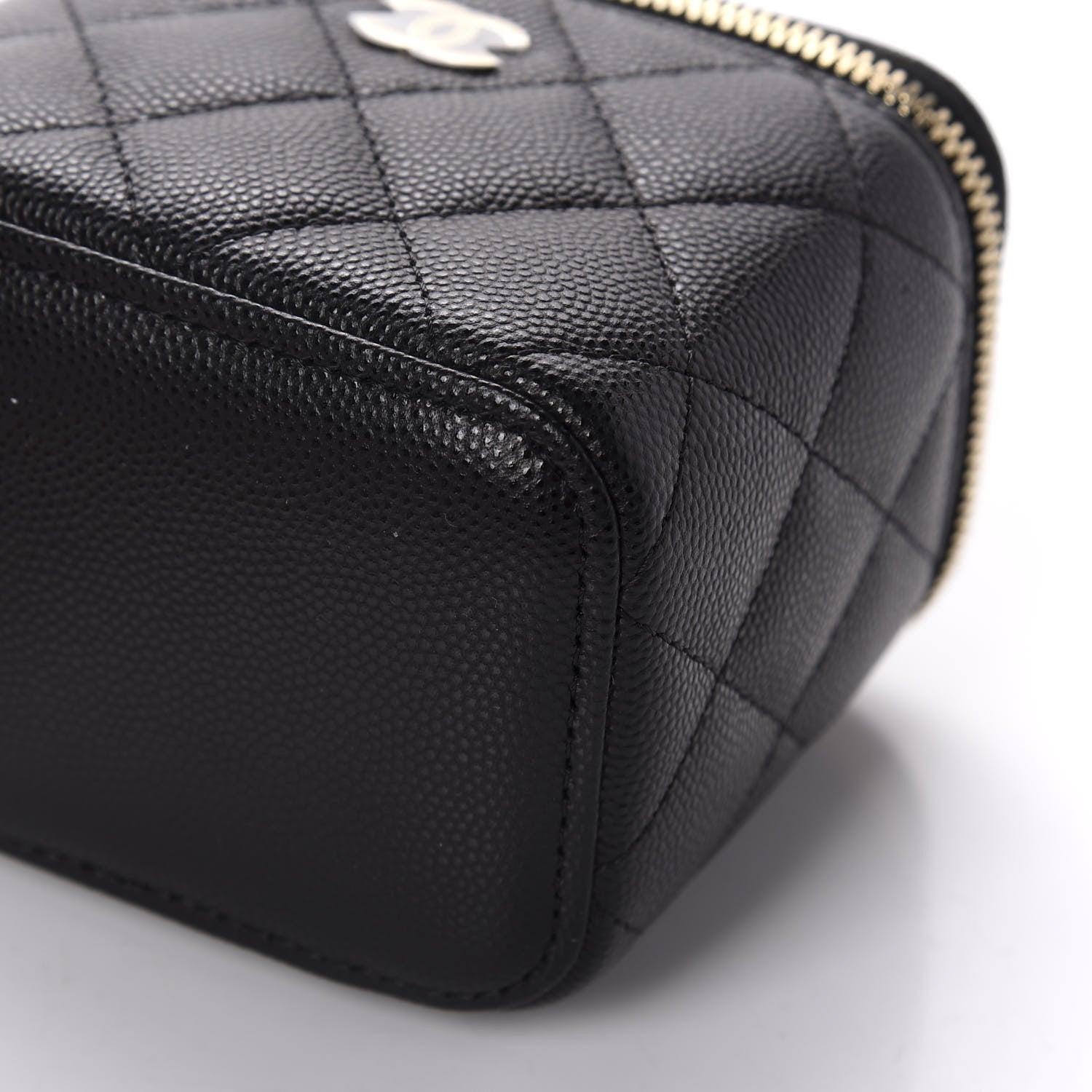 Chanel Caviar Quilted Mini Vanity Case With Chain Black 9 of 10