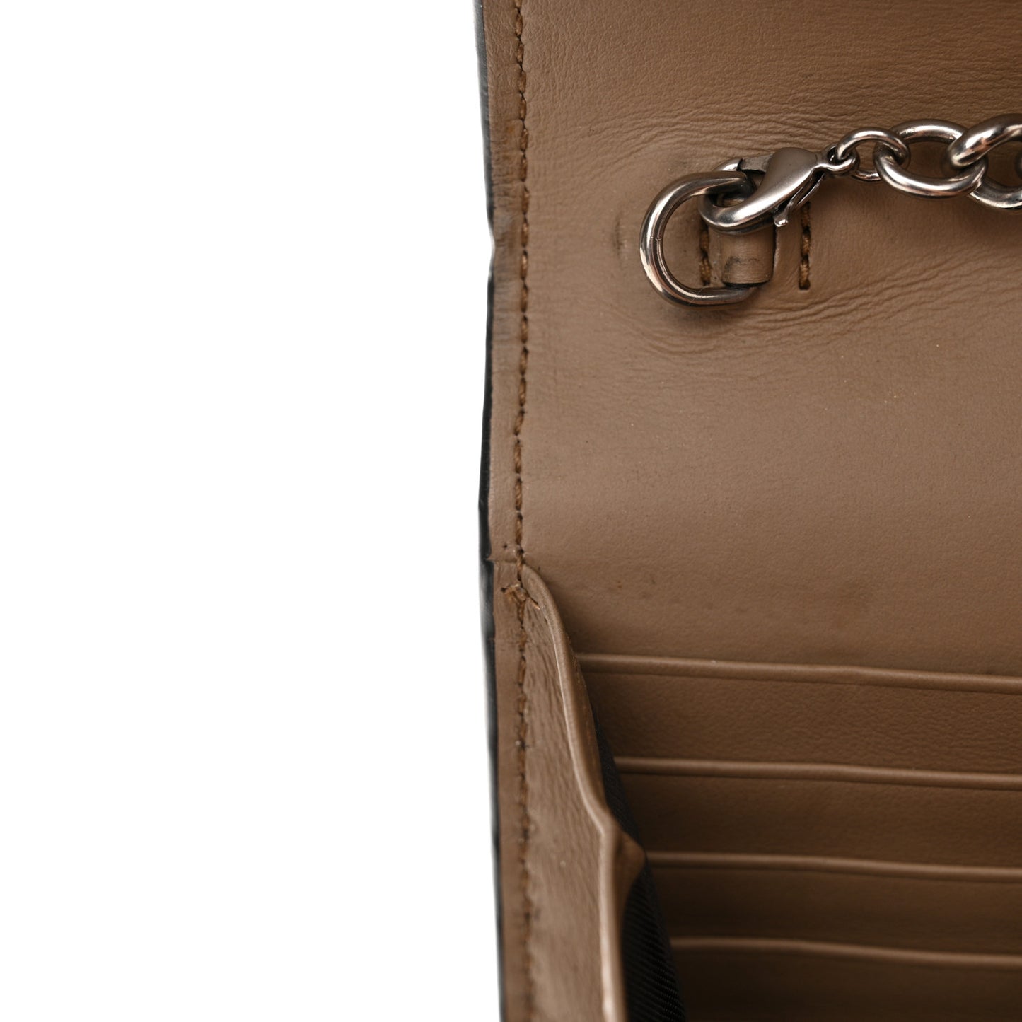 GG Supreme Monogram Mini Dionysus Chain Wallet Beige Taupe