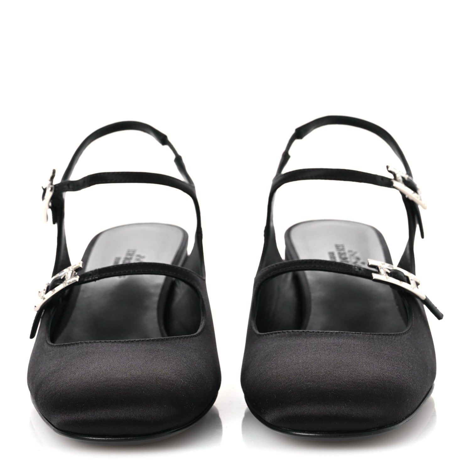 Hermes Satin Rhinestone Jackie 50 Pumps 37 Black 3 of 11