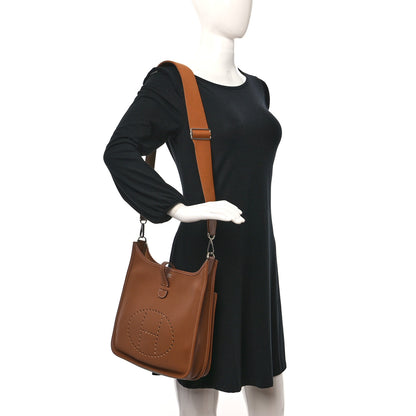 Hermes Taurillon Clemence Evelyne III PM Gold 2 of 10