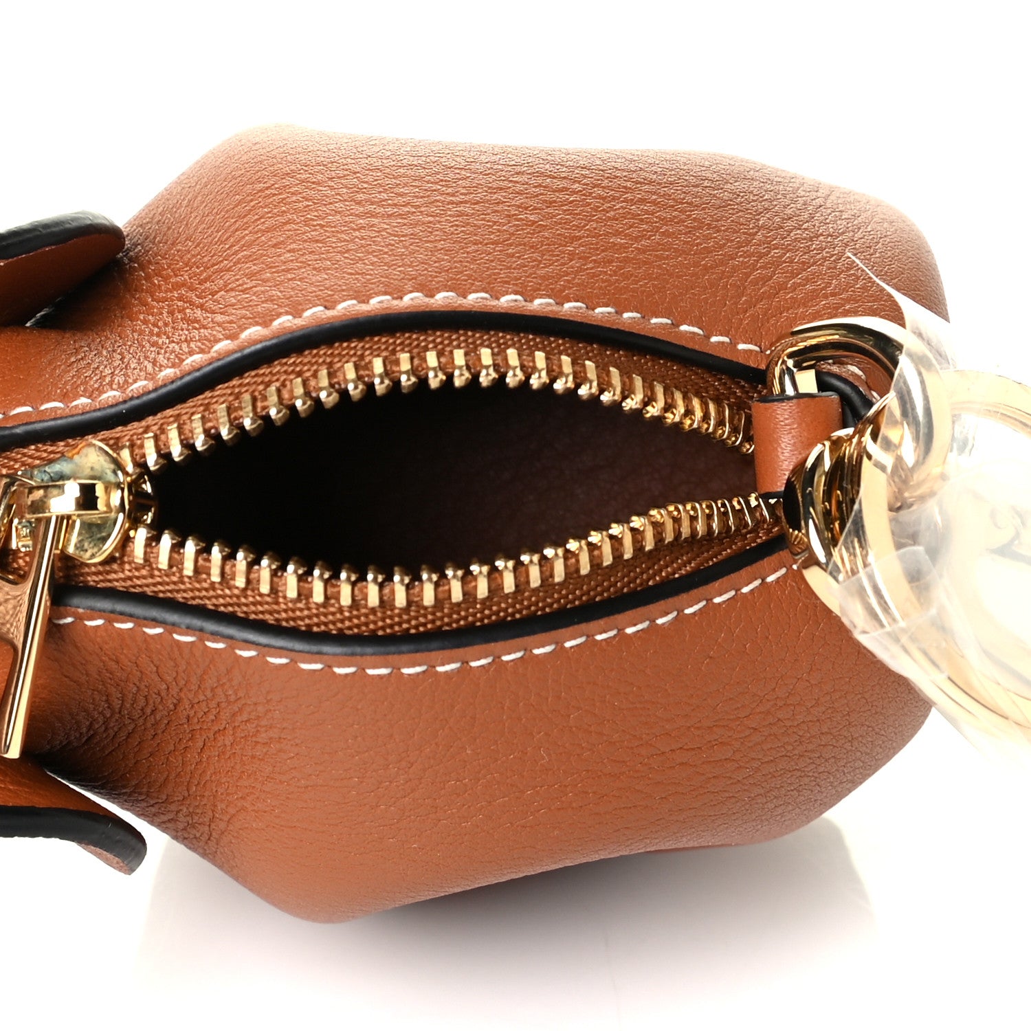 Loewe Calfskin Elephant Coin Purse Bag Charm Key Holder Tan 4 of 4
