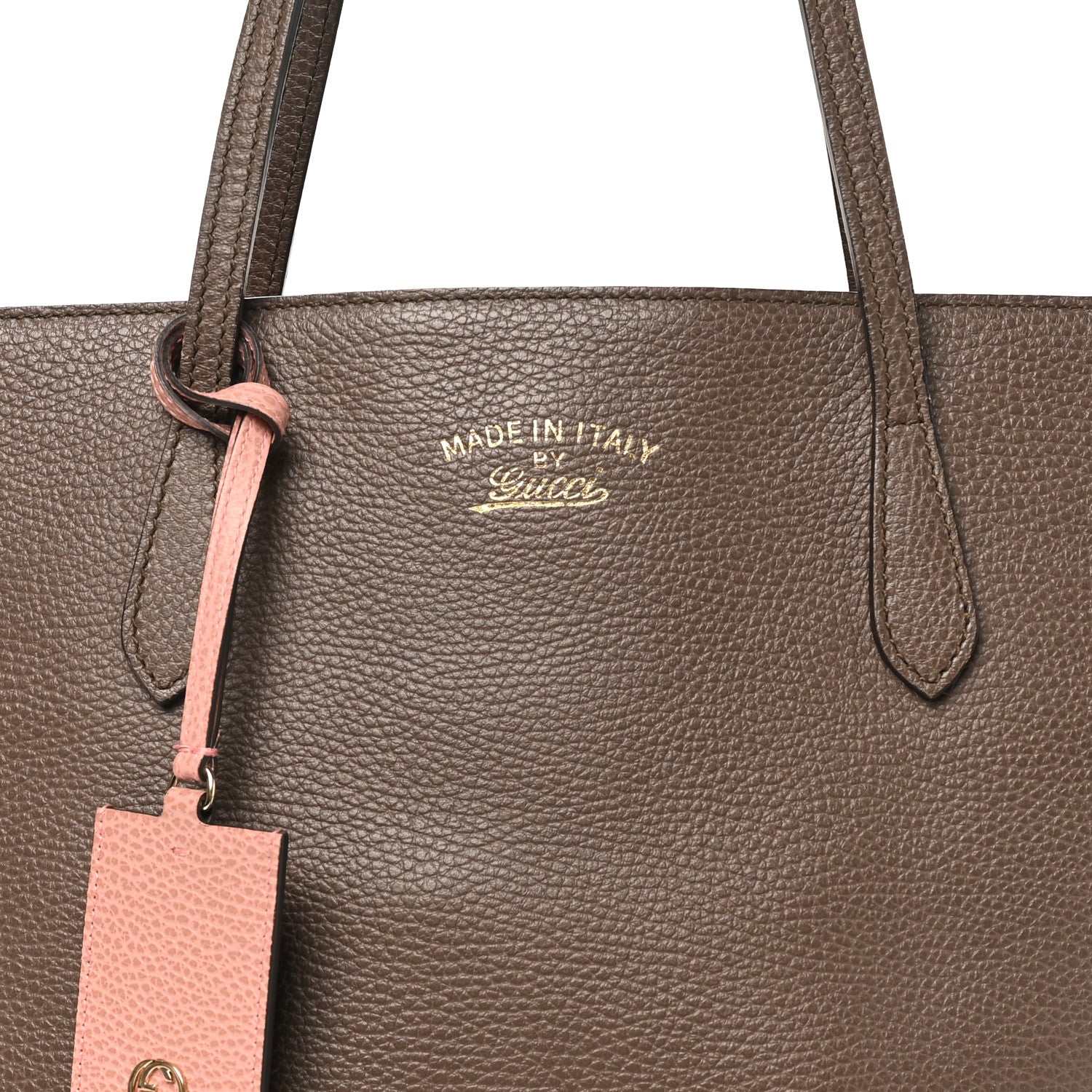 Gucci Dollar Calfskin Medium Swing Tote Grey Field Soft Pink 7 of 10