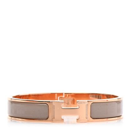 Hermes Enamel Narrow Clic Clac H Bracelet PM Marron Glace 1 of 5