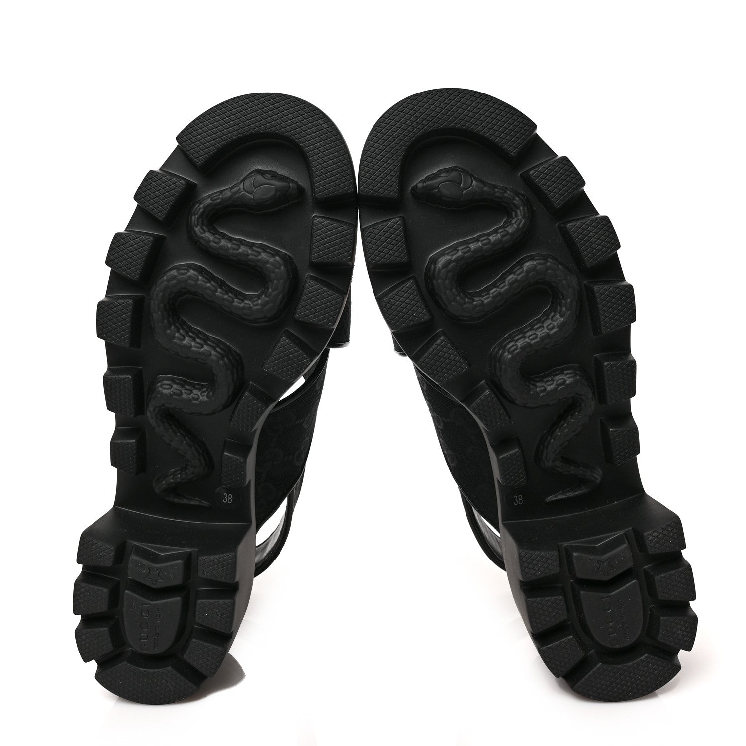 Gucci Monogram Granada Kid Trip 40/72mm Lug Sole Sandals 38 Black 5 of 8