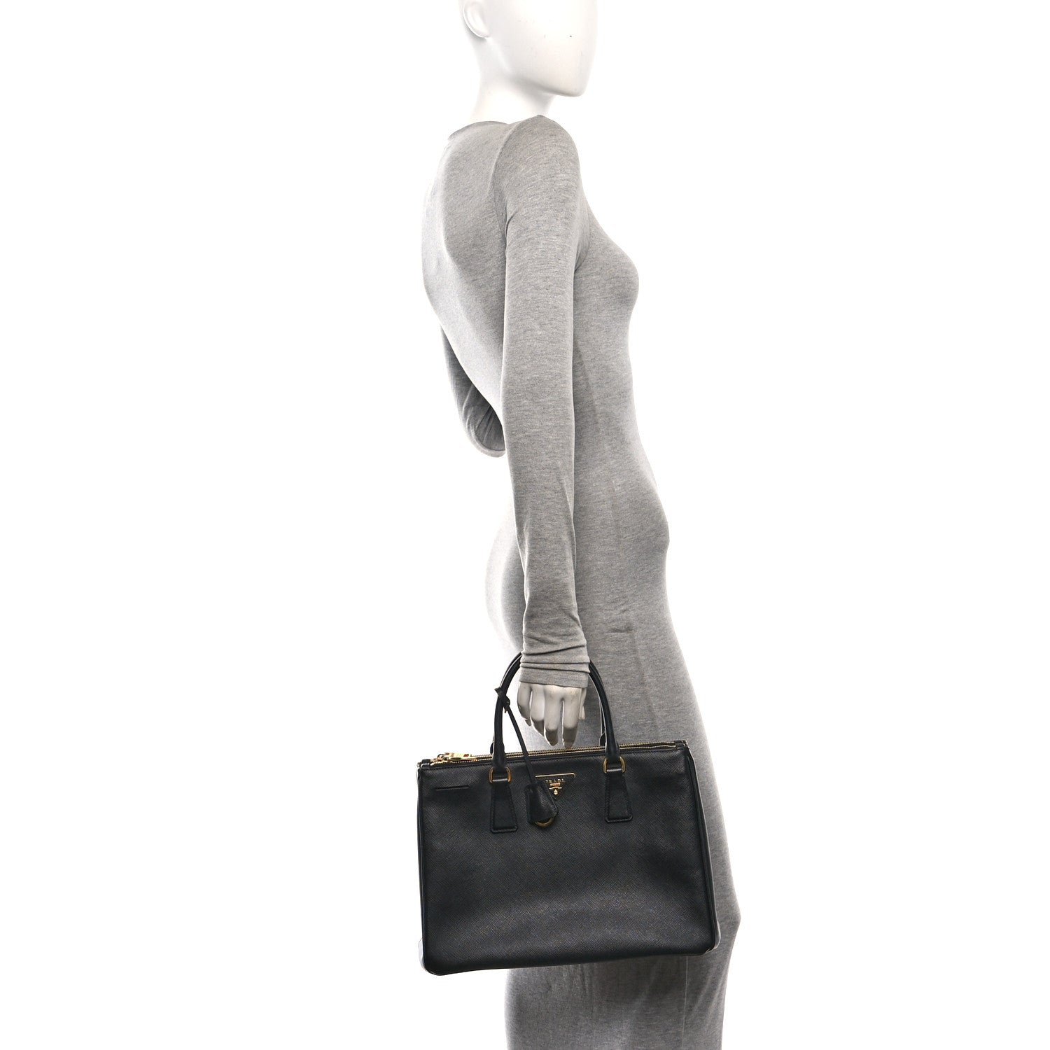 Prada Saffiano Lux Medium Galleria Double Zip Tote Black 2 of 9