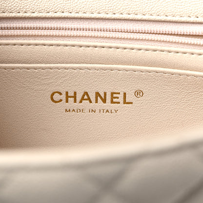 Chanel Caviar Quilted Mini Top Handle Rectangular Flap Beige 6 of 9