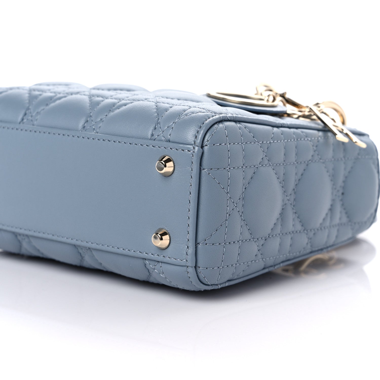 Christian Dior Lambskin Cannage Mini Lady Dior Cloud Blue 7 of 8