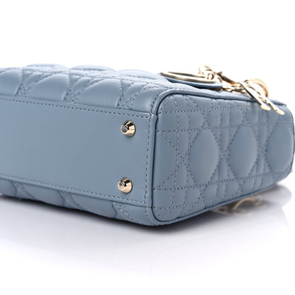 Christian Dior Lambskin Cannage Mini Lady Dior Cloud Blue 7 of 8
