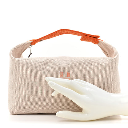 Hermes Canvas Large Bride-A-Brac Pouch Natural Orange 2 of 8