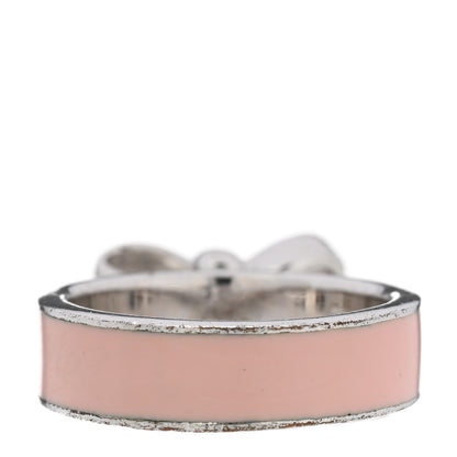 Christian Dior Metal Enamel Bow Ring 49 5 Pink Silver 3 of 5