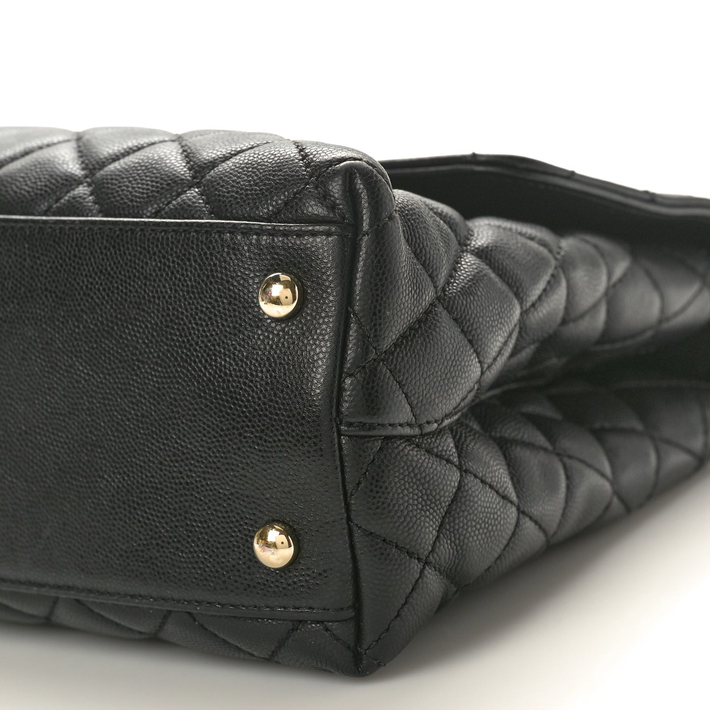 Caviar Quilted Medium Coco Handle Flap Black