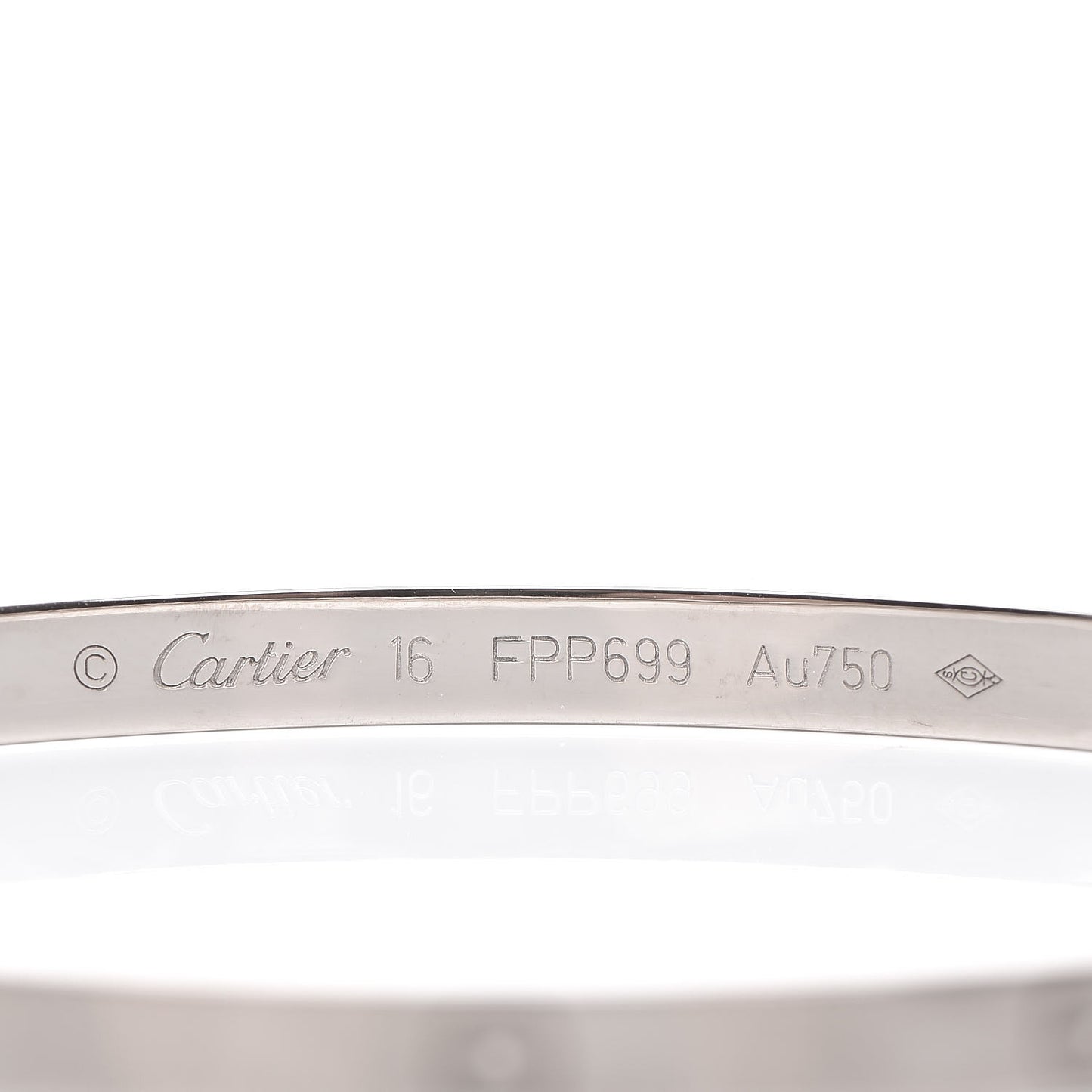 18K White Gold Small LOVE Bracelet 16