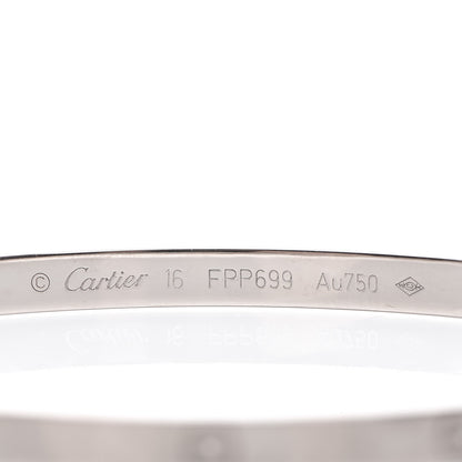 Cartier 18K White Gold Small LOVE Bracelet 16 4 of 5
