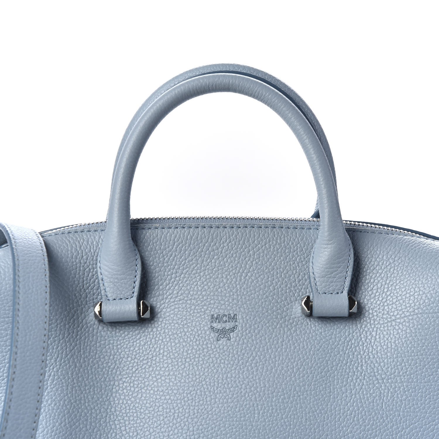 MCM Grained Calfskin Medium Ella Boston Sky Blue 8 of 8