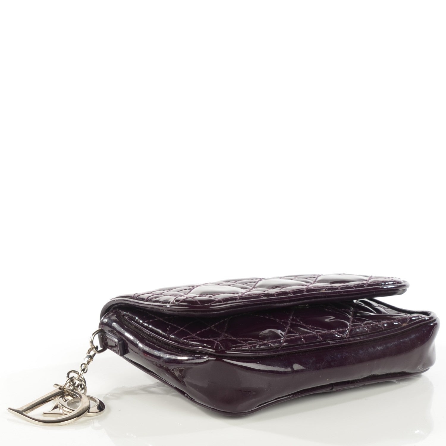 Christian Dior Patent Cannage Lady Dior Pochette Purple 4 of 9