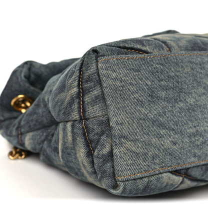 Saint Laurent Denim Quilted Small Loulou Puffer Monogram Chain Satchel Blue Cinnamon 9 of 11