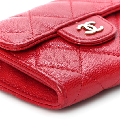 Chanel Caviar Quilted Flap Card Holder On Chain Red 9 of 11