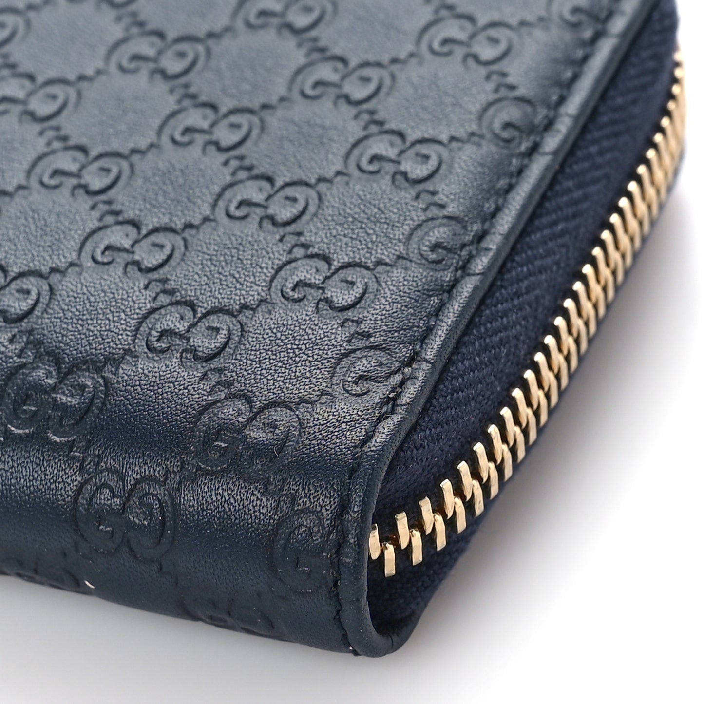Microguccissima Zip Around Card Case Navy