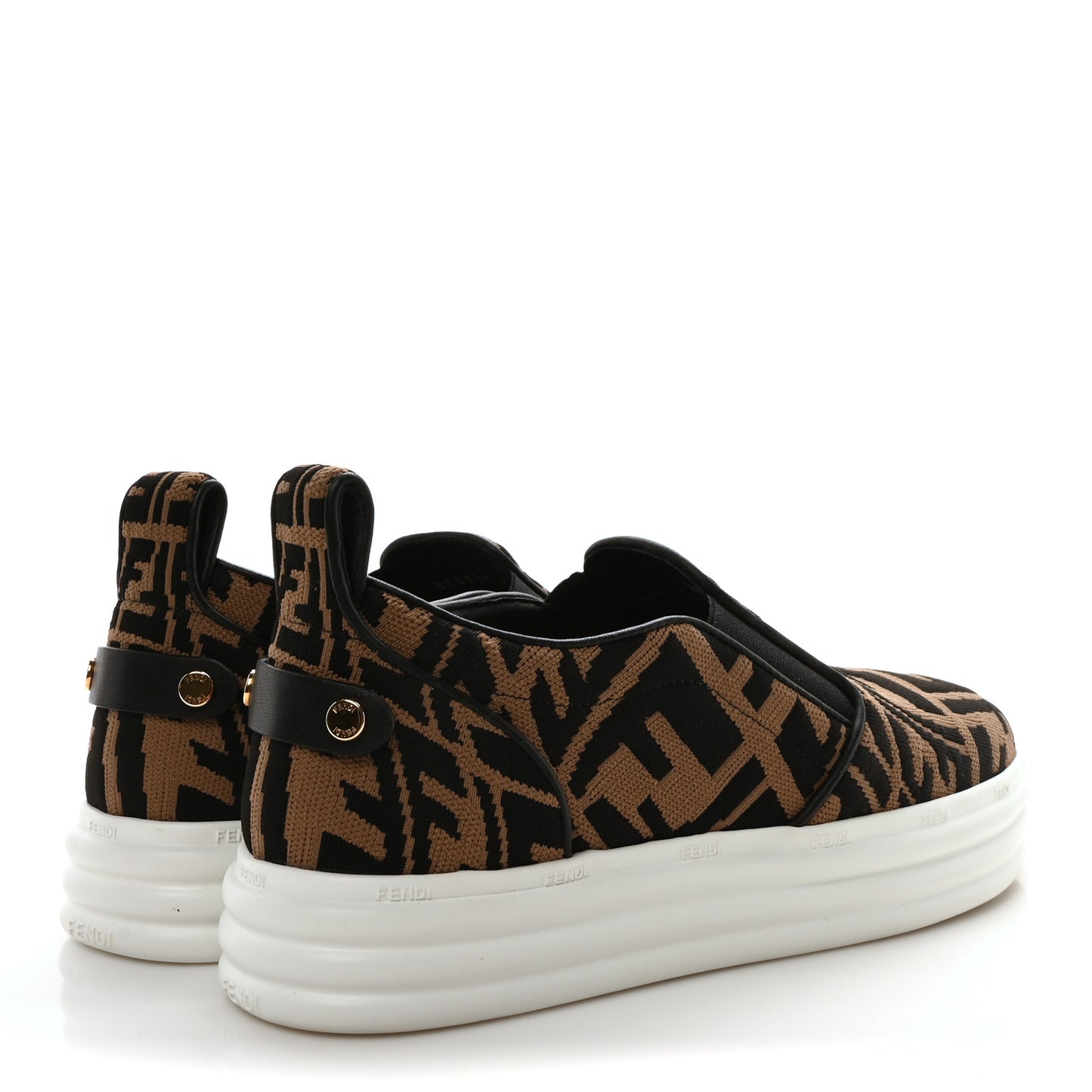 X SARA COLEMAN Canvas FF Vertigo Embroidered Womens Rise Slip On Sneakers 39 Tobacco Black