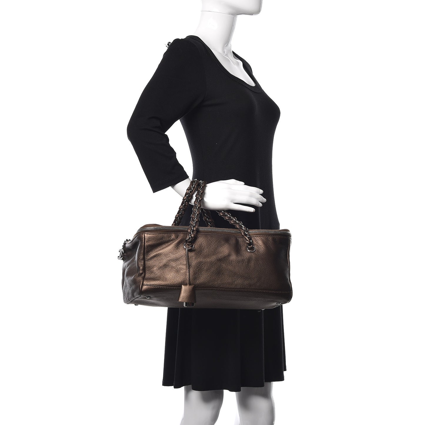Metallic Deerskin Luxe Ligne Bowler Bronze