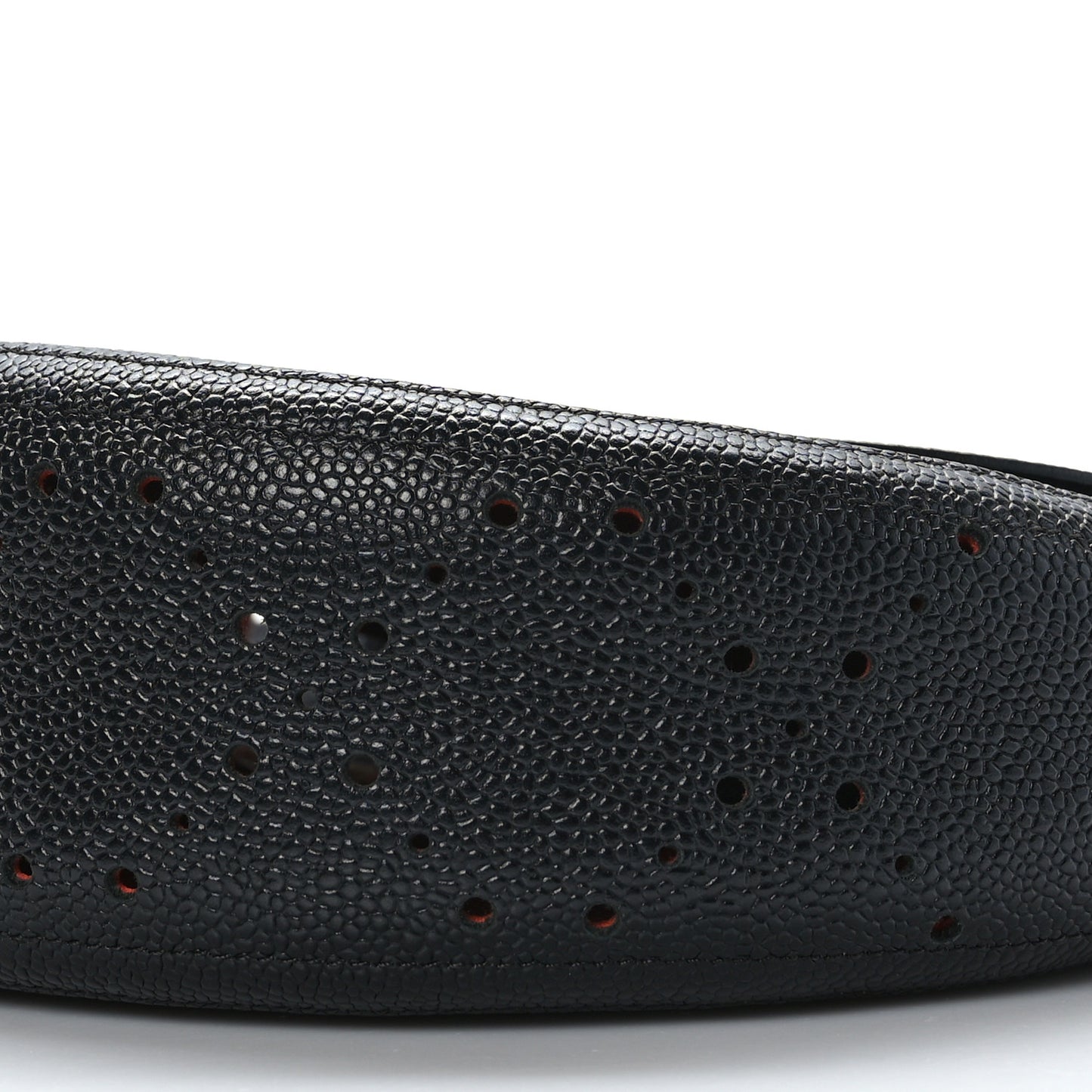 Caviar Perforated Messenger Bag Black