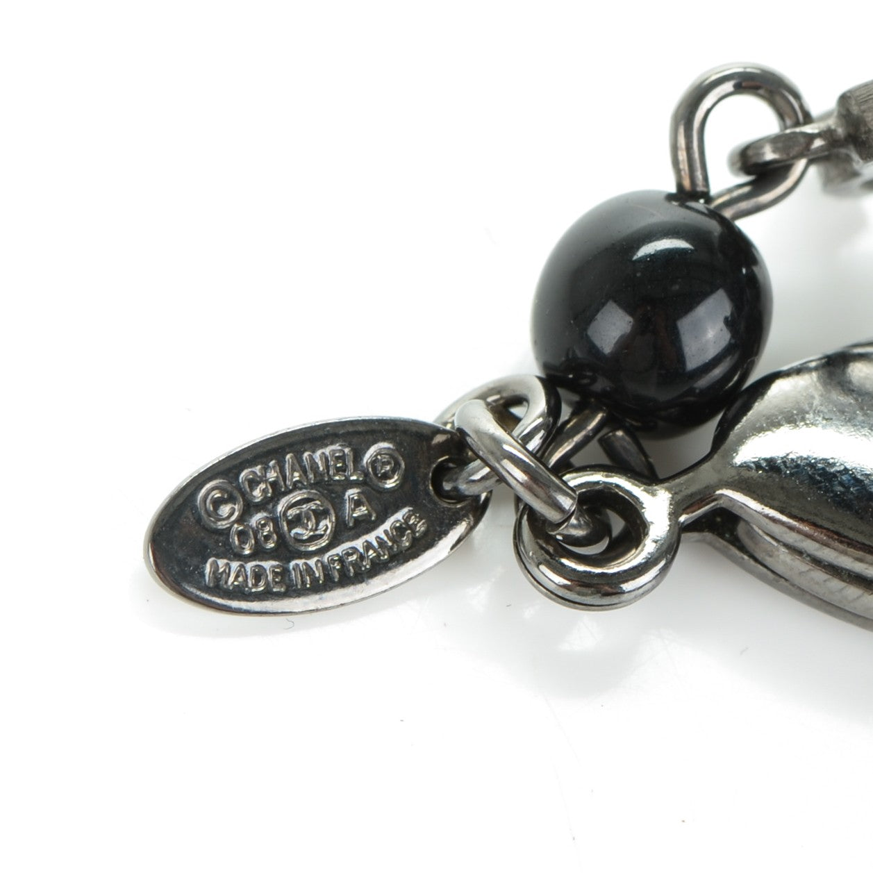 Chanel Ruthenium Bead CC Necklace Black 3 of 3