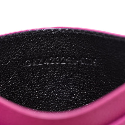 Saint Laurent Grain De Poudre Matelasse Chevron Monogram Credit Card Case Dark Grape 7 of 8