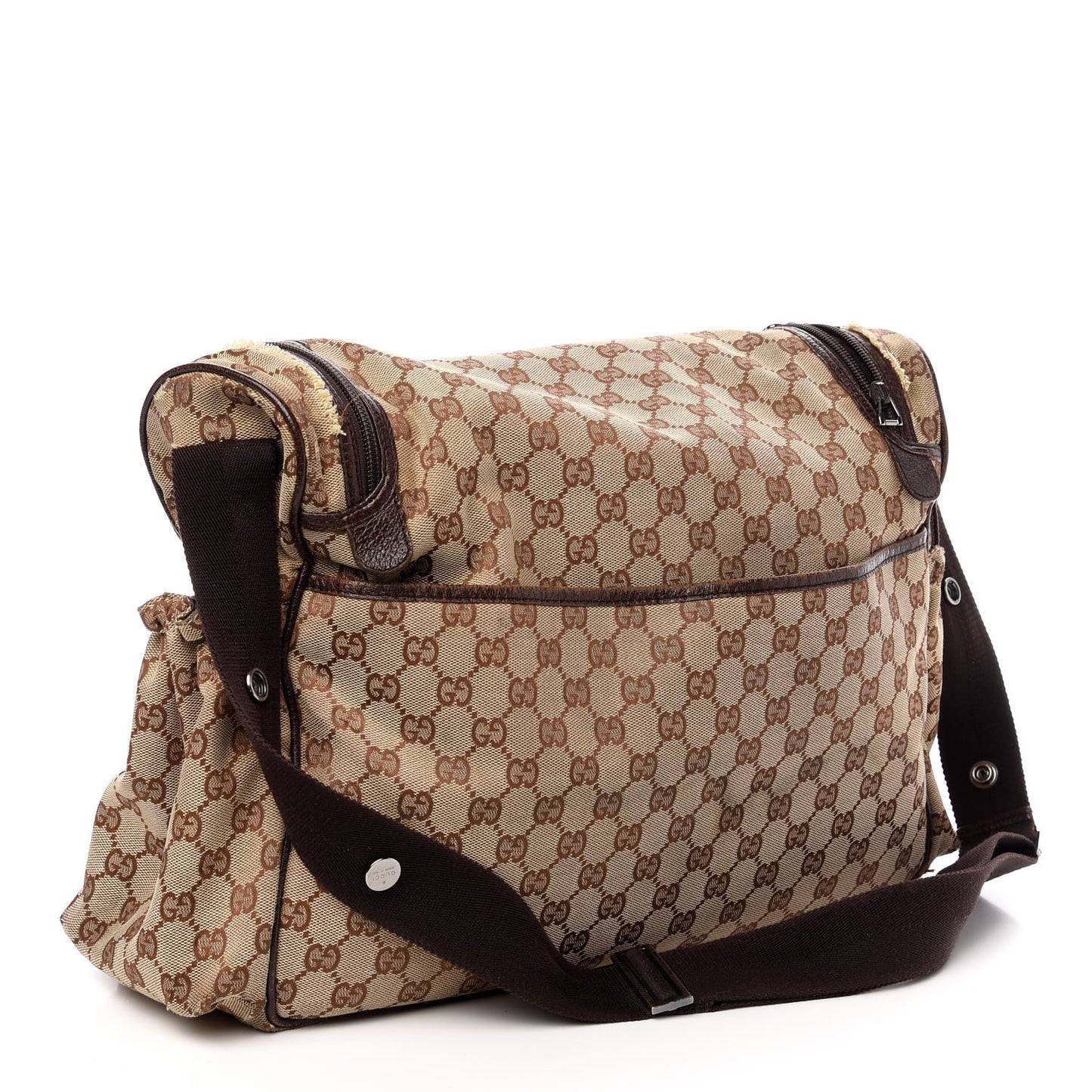 Monogram Natural Pigskin Large Diaper Bag Beige Ebony Cocoa Dark Chocolate