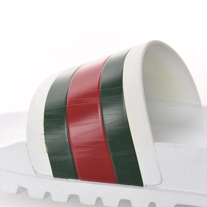 Gucci Rubber Web Mens Lug Sole Slide Sandals 6 Great White Green Red 17 of 17