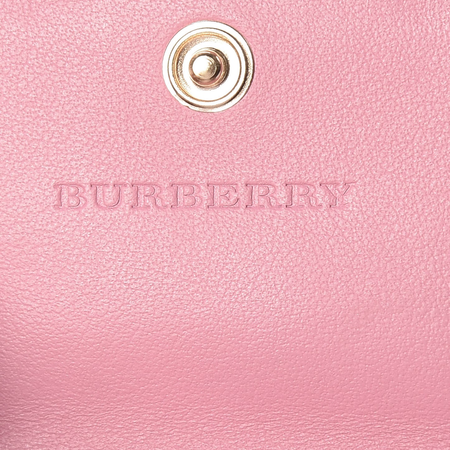 Metallic Grain Calfskin Buckle Card Case Pale Orchid