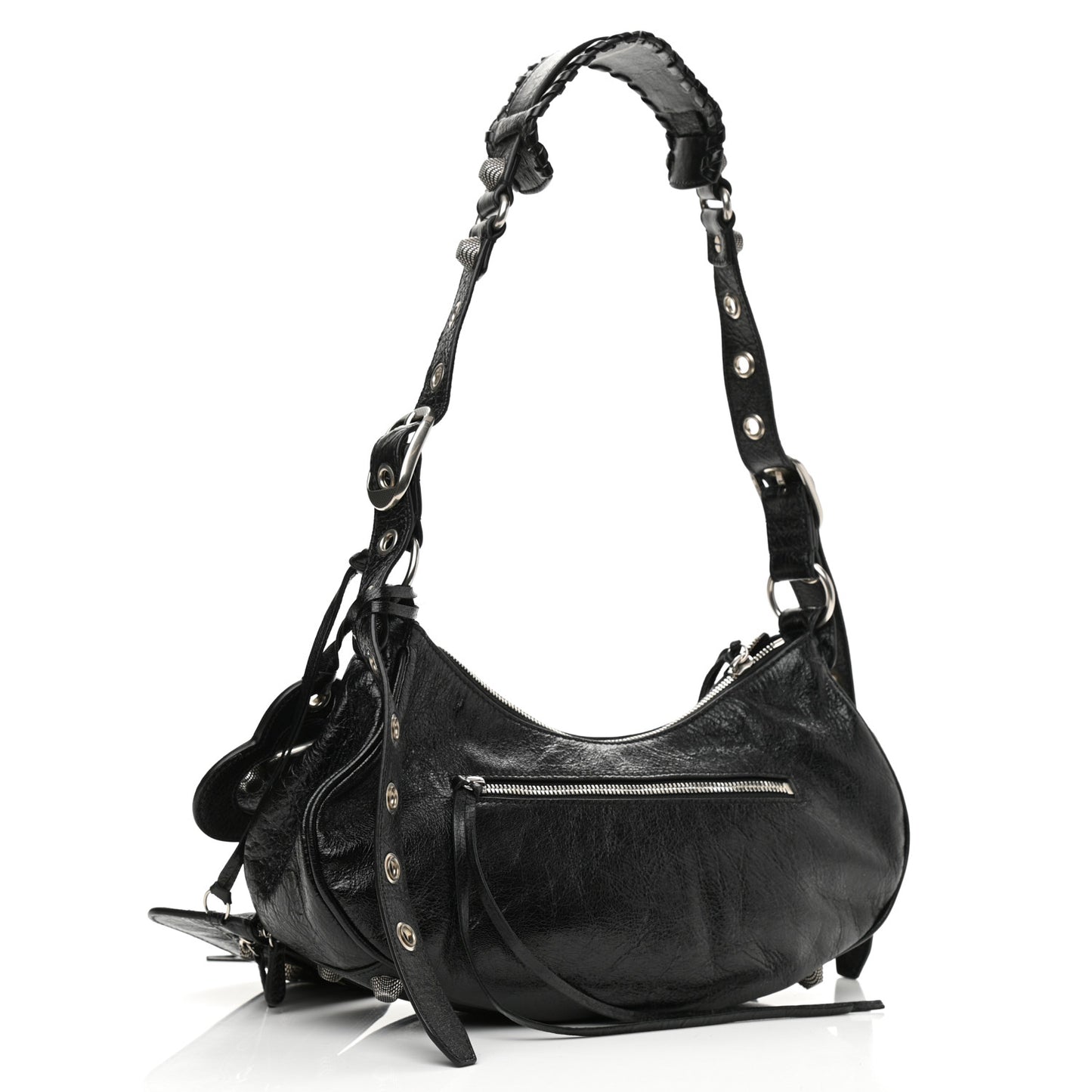 Agneau Arena Small Le Cagole Shoulder Bag Black