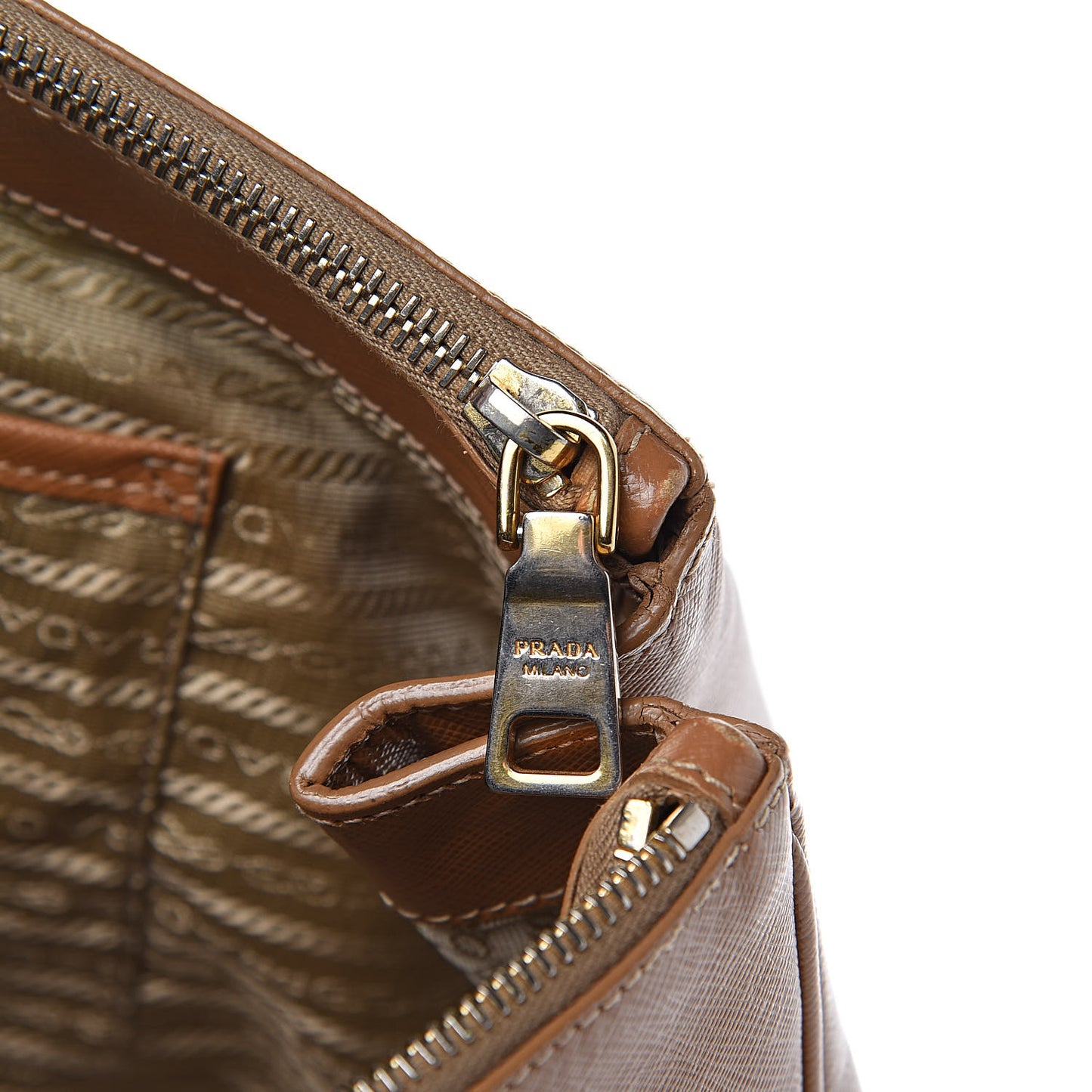 Saffiano Large Galleria Double Zip Tote Caramel